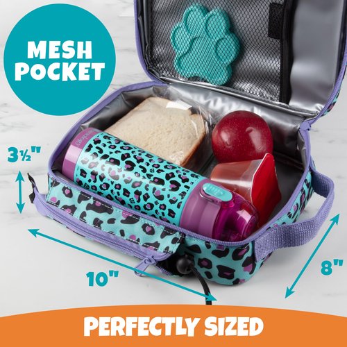 Bentology Insulated Lunchbox Kit w Reusable Stainless Steel Water Bottle & Freezer Hard Ice Pack- Kids Mini Cooler Thermal Tote, Easy to Clean Water-Resistant Bag- Back to School Work Picnic Essential