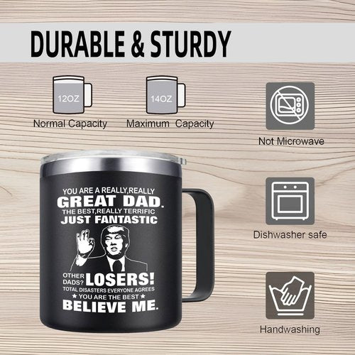 Abledn Christmas for Dad Gifts - You're A Really Great Dad Coffee Mug - Funny Birthday Gifts for Men Fathers Husband and Grandpa from Daughter, Son (14oz, Black)