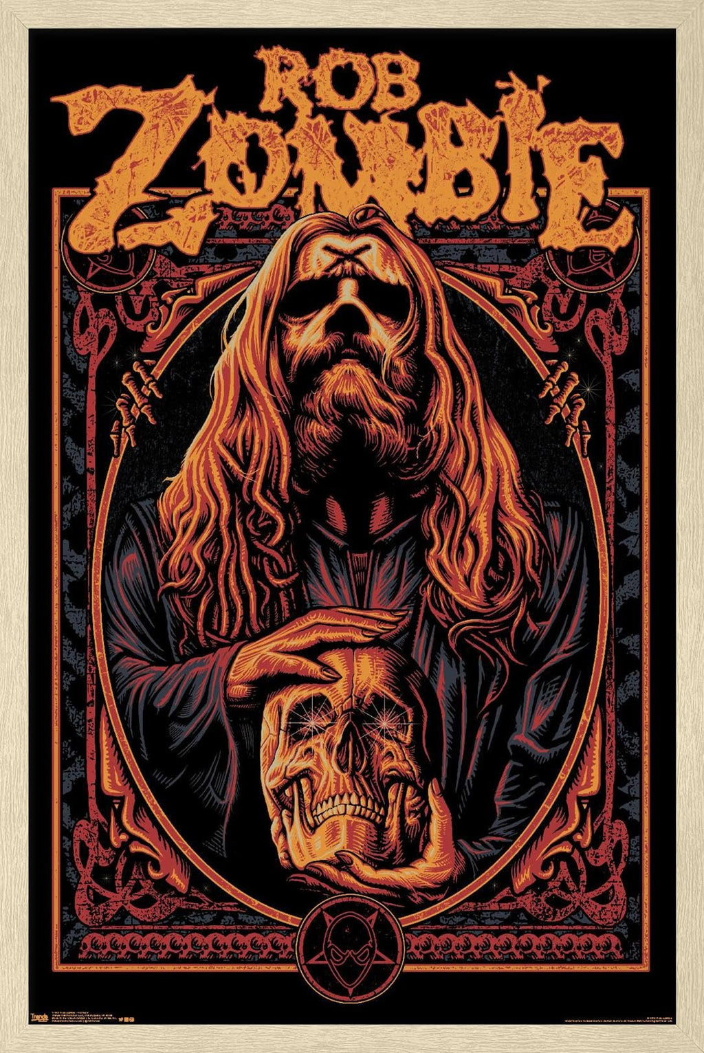 Rob Zombie - Warlock Wall Poster, 22.4L" x 14.7W", Blonde Framed Version