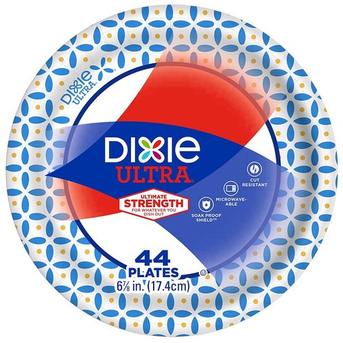 Dixie Ultra Heavy Duty Paper Plate & Bowl Bundle - Large Plates (44), Small Plates (44), Bowls (28)