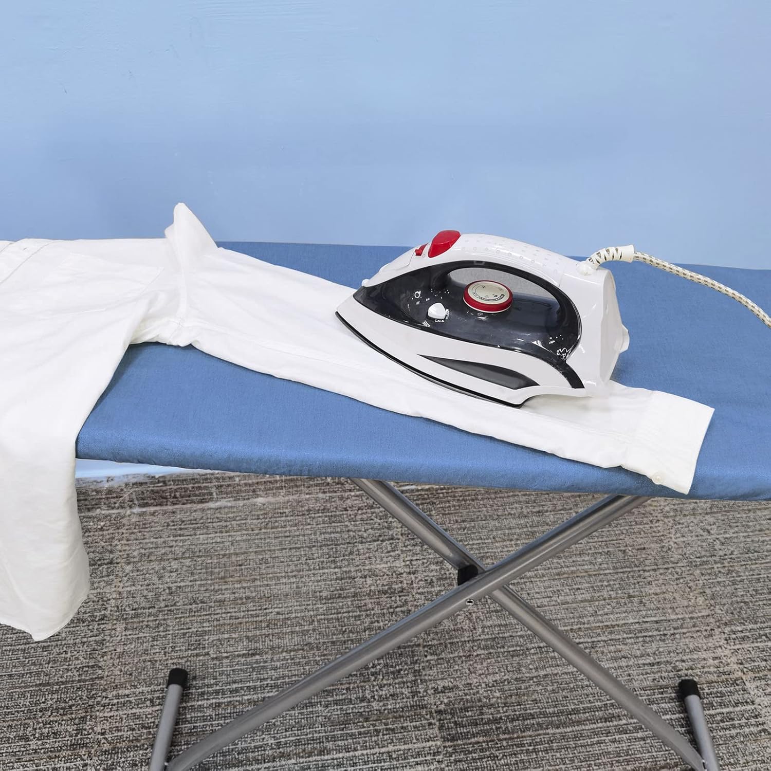 VividPaw Ironing Board Cover - Extra Wide 18x49" with Thick Padding & Scorch-Resistant Silicone Coating - Blue