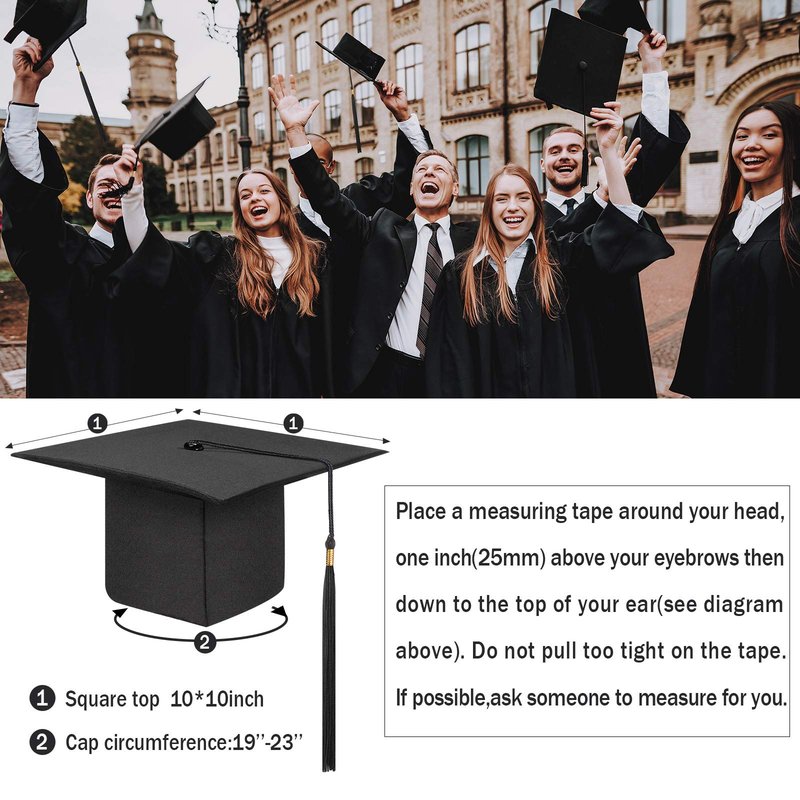 Panitay 30 Pcs 30/60 Pcs Graduation Cap Bulk Adult Graduation Hat with Tassel Men Women Hat for School Ceremony Costume Accessory