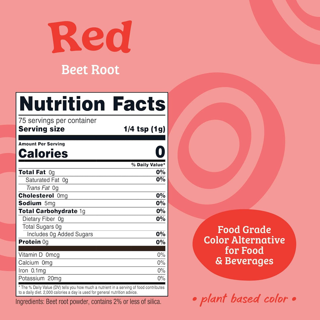 Nutricost Red Plant-Based Food Coloring | Beet Root Powder - 75 Servings for Vibrant Food & Beverages