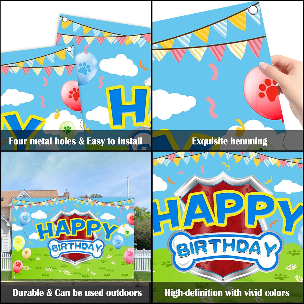 Skiennix Cartoon Dog Theme Backdrop - 5x3ft Photography Background for Kids' Birthday Party Decorations