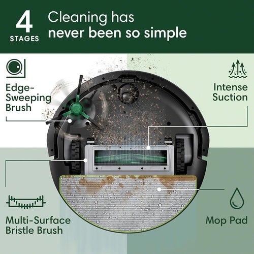 iRobot Roomba 105 Combo Robot Vacuum & Mop - Self-Emptying Dock, LiDAR Navigation, Intense Suction, Multiple Modes