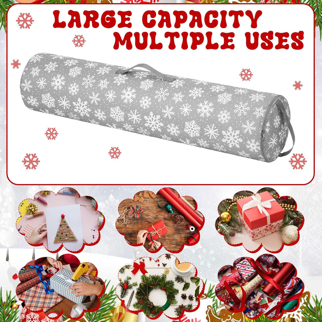 Xuniea Christmas Wrapping Paper Storage Bags - 40 Inch Snowflake Organizer for Crafts & Gifts