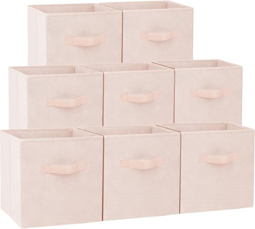 Criusia Storage Cubes - 13-Inch Heavy-Duty Fabric Bins for Closet Organization | 8-Pack Collapsible Baskets for Toys & Clothes
