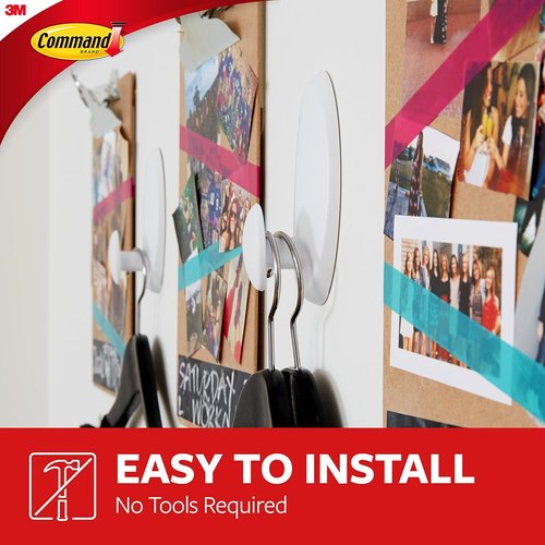 Command Clothes Hanger - Holds Up to 7.5 lbs | Fits 3 Plastic or 7 Metal Hangers - Ideal for Laundry Room & Closet Storage
