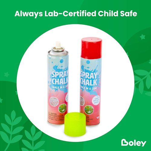 Boley Spray Chalk - 8 Pack Washable Chalk Spray Paint, Non-Toxic Vibrant Colors for Outdoor Fun | 7 oz Each