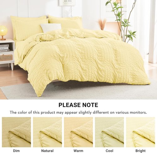 HYMOKEGE King Size Comforter Set - Luxury 7-Piece Bedding Set with Seersucker Design | All-Season Comforter, Sheets & Pillowcases