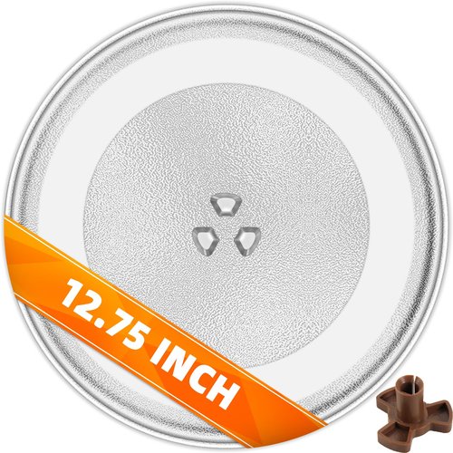 CalPalmy 12.75" Microwave Turntables Compatible with Whirlpool, Kenmore, LG, GE, Sears 12-3/4" Microwave Glass Plate, Replaces Microwave Glass Turntable of 1B71961F/507049/WB49X10074/1B71961H