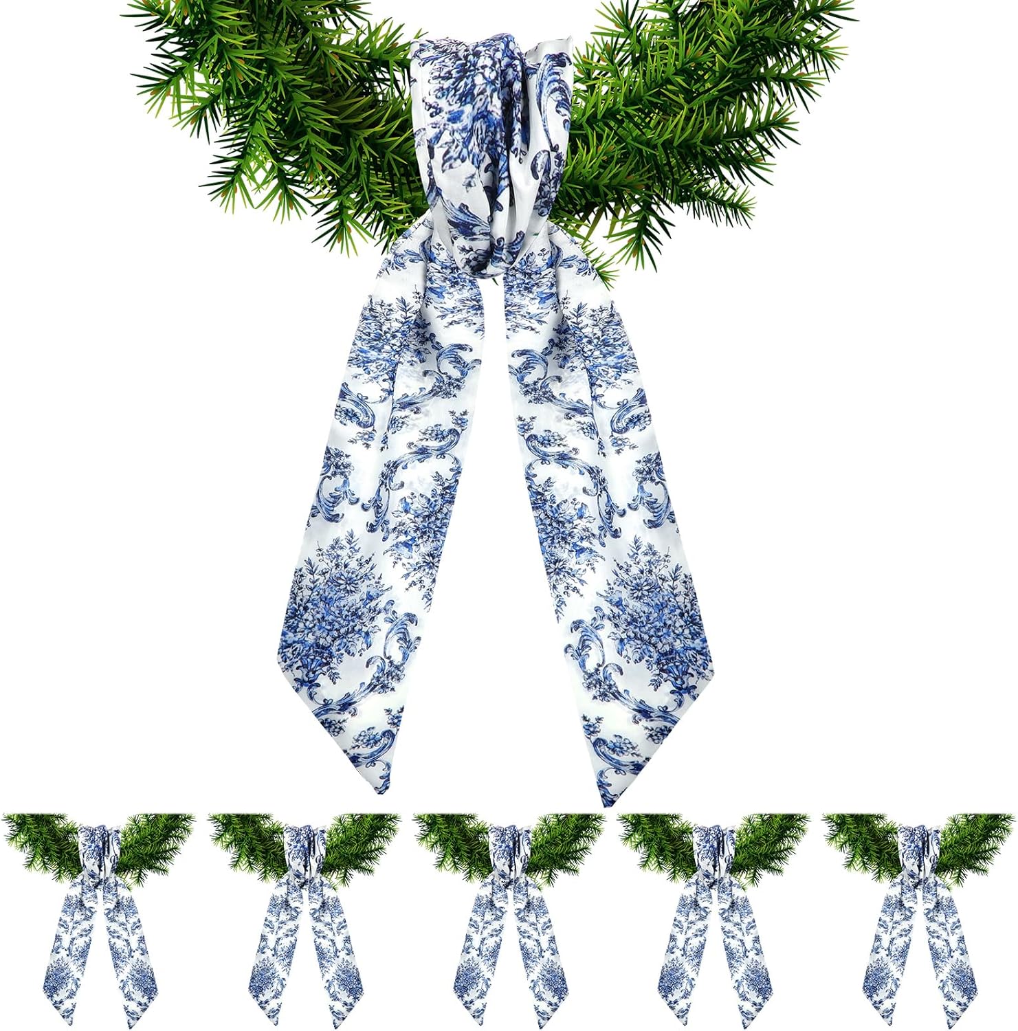 XunYee Wreath Sash Set - 6 Pcs Embroidery Monogram Decor for Indoor/Outdoor Wedding & Party | Retro Style