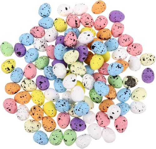 Abaodam Artificial Bird Eggs - 100pcs Speckled Mini Foam Eggs for DIY Crafts & Easter Decor