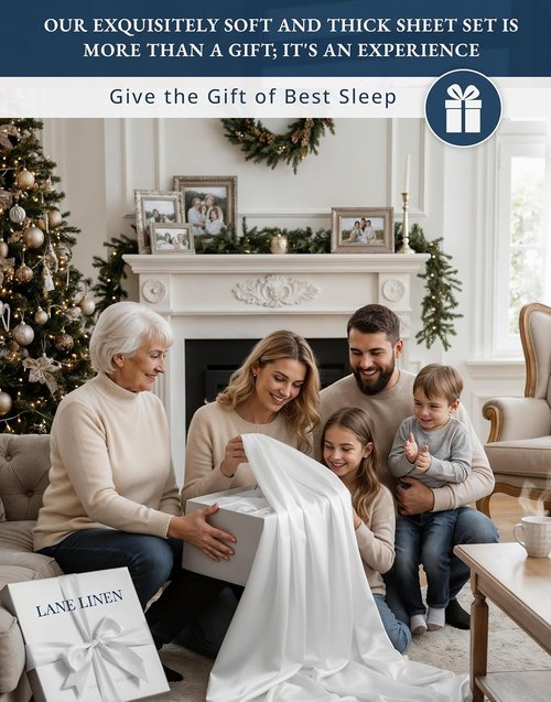 100% Egyptian Cotton King Size Sheets - Ultra-Soft & Breathable 4-Piece Set with Deep Pockets - White