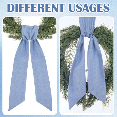Blue Wreath Sash by [Brand Name] - 60-Inch Rustic Sashes for Farmhouse Home Decor | 2-Piece Set