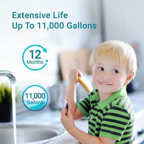 AQUACREST RF10 Water Filter, Replacement for Waterdrop 10UA/10UB Under Sink Water Filter System, 11K Gallons High Capacity, NSF/ANSI 42 Certified