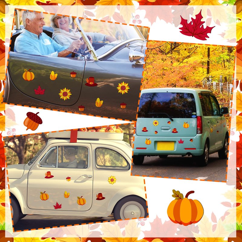 Tallew 24 Pcs Fall Refrigerator Magnets Fall Theme Car Decals Holidays Magnetic Stickers Pumpkin Autumn Leaves Acorn Decoration Autumn Harvest Decoration Fall Theme Thanksgiving Decoration(Null)