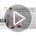 Broom and Dustpan Combo Set with 54" Adjustable Handle & Built-in Comb