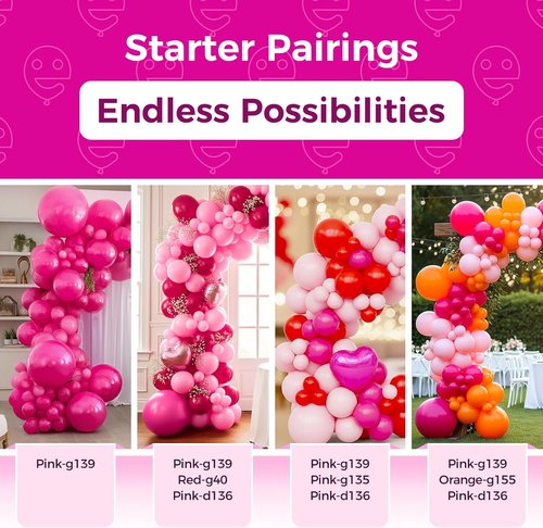 Bezente Hot Pink Latex Party Balloons - 150 Pack of 5-Inch Matte Helium Balloons for Celebrations