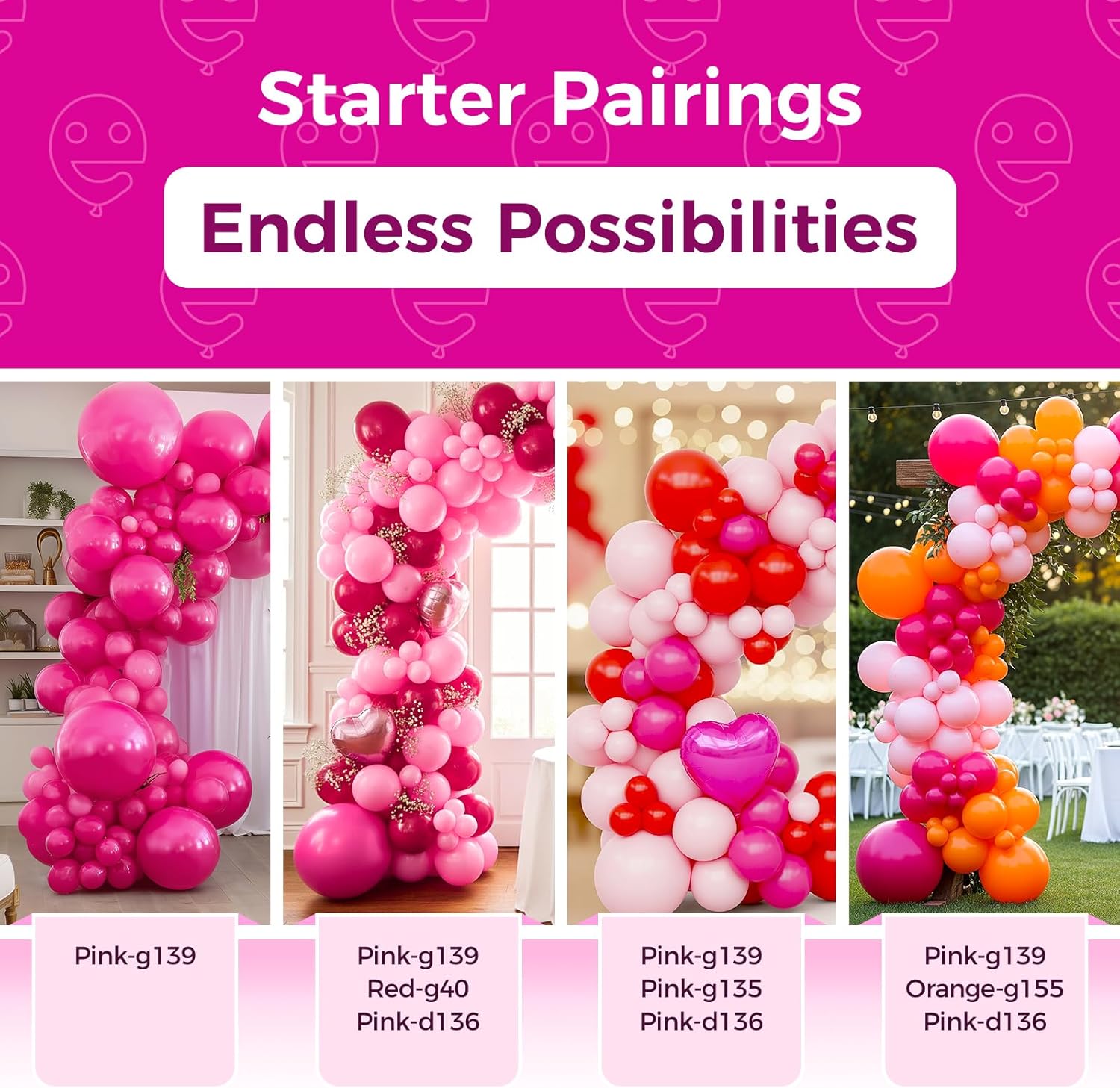 Bezente Hot Pink Balloons - 18 Inch Thick Latex Balloons | 30 Pack for Weddings & Parties