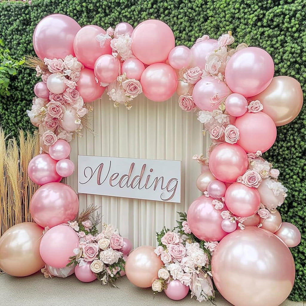 PartyWoo Light Pink Balloons - 50 Pcs 12-Inch Pearl Pastel Latex for Baby Shower & Birthday Parties