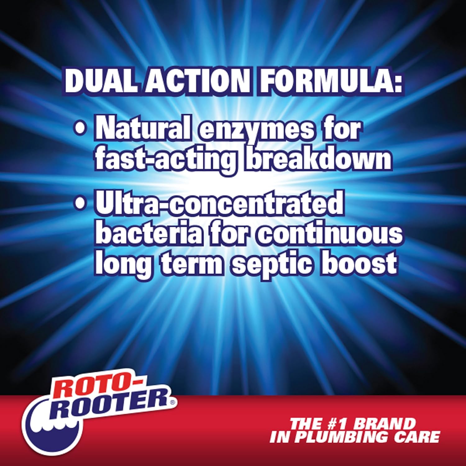 Roto-Rooter Septic Treatment - Dual Action Natural Enzymes for Odor Removal | 64 oz Professional Strength