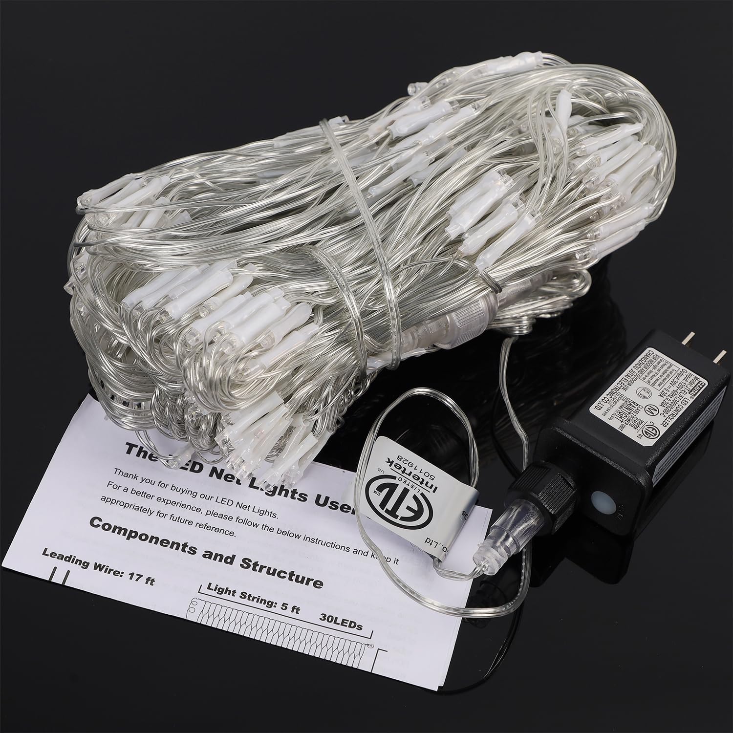 WATERGLIDE 12FT x 5FT Outdoor Christmas Net Lights - 360 LED Waterproof Mesh String Light with 8 Modes | Perfect for Garden & Party Decor