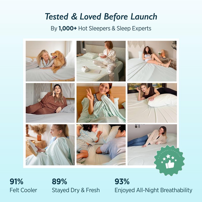 Breescape Cooling Pillow Cases Standard/Queen Size - BlendTek™ Dry & Cool Technology for Hot Sleepers and Night Sweats, Soft & Smooth Pillowcases for Hair & Skin Care, Set of 2, 20" x 30", Misty Gray