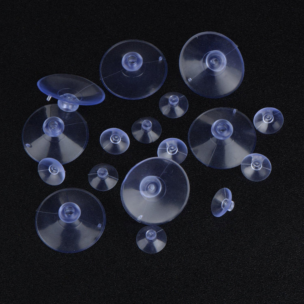Whaline Suction Cup Pads - Clear Plastic Suckers in 3 Sizes (45mm, 30mm, 20mm) - 30 Pack