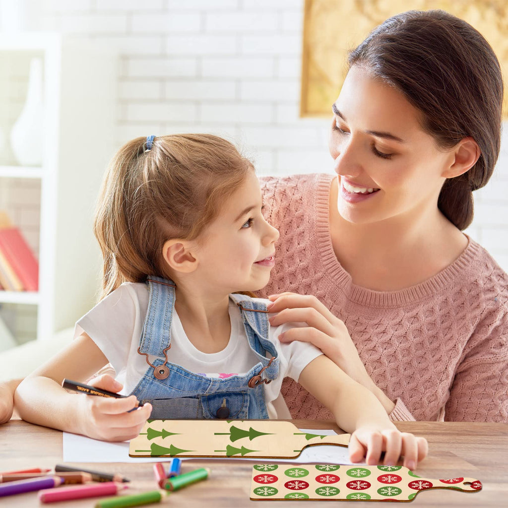 36 Pcs Wooden Mini Cutting Board with Handle Unfinished Wood Craft Mini Charcuterie Boards Paddle Blank Small Chopping Plank for DIY Kitchen Cooking Vegetables Decor(9.4 x 3.5 Inch)