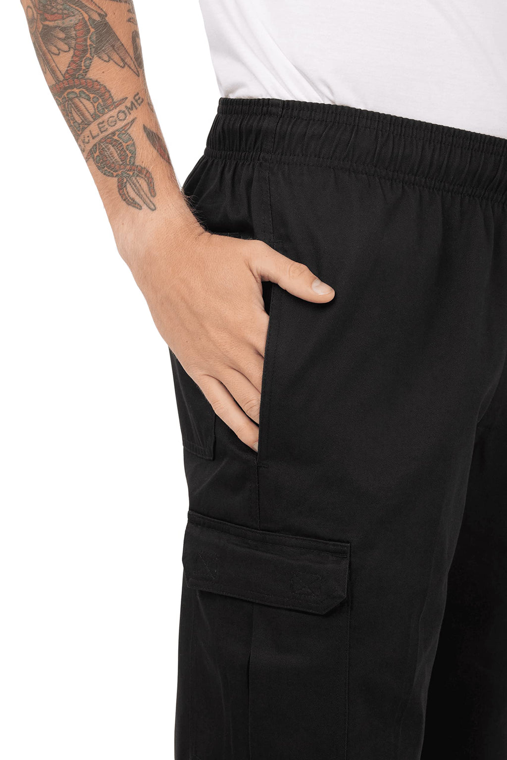 Chef Works Men's Cargo Chef Pants, Black, Medium