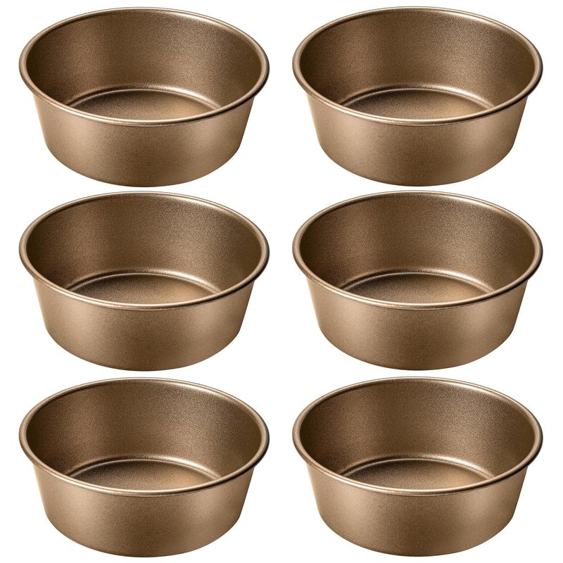 Yomvzake Air Fryer Jumbo Muffin Pan, Egg Cupcake Pan 4 Inch Air Fryer Hamburger Bun Mold, 6 Pack Non-Stick Egg Baking Pan Individual Pazookie Mini Cake Pans for Baking