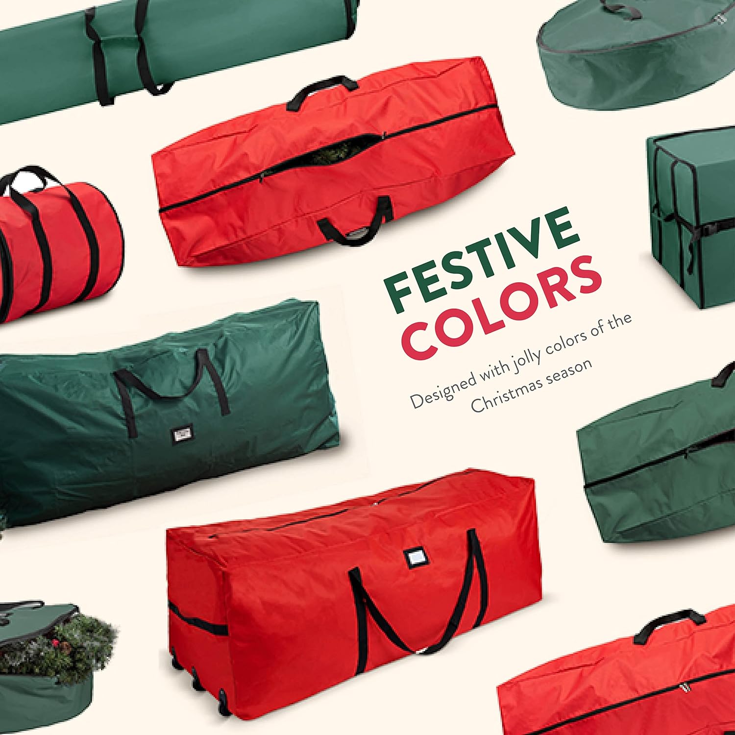 ZOBER Christmas Tree Storage Bag - Fits 9 Ft Artificial Trees - Waterproof & Tear-Proof - Green