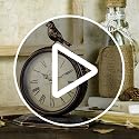 Vintage Metal Desk Clock, Silent Non-Ticking Farmhouse Table Clock