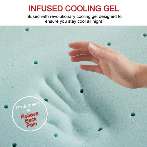 Empyrean Bedding Mattress Topper - 2 Inch Memory Foam Mattress Topper, Gel Infused Cooling Mattress Pad, Twin Size.