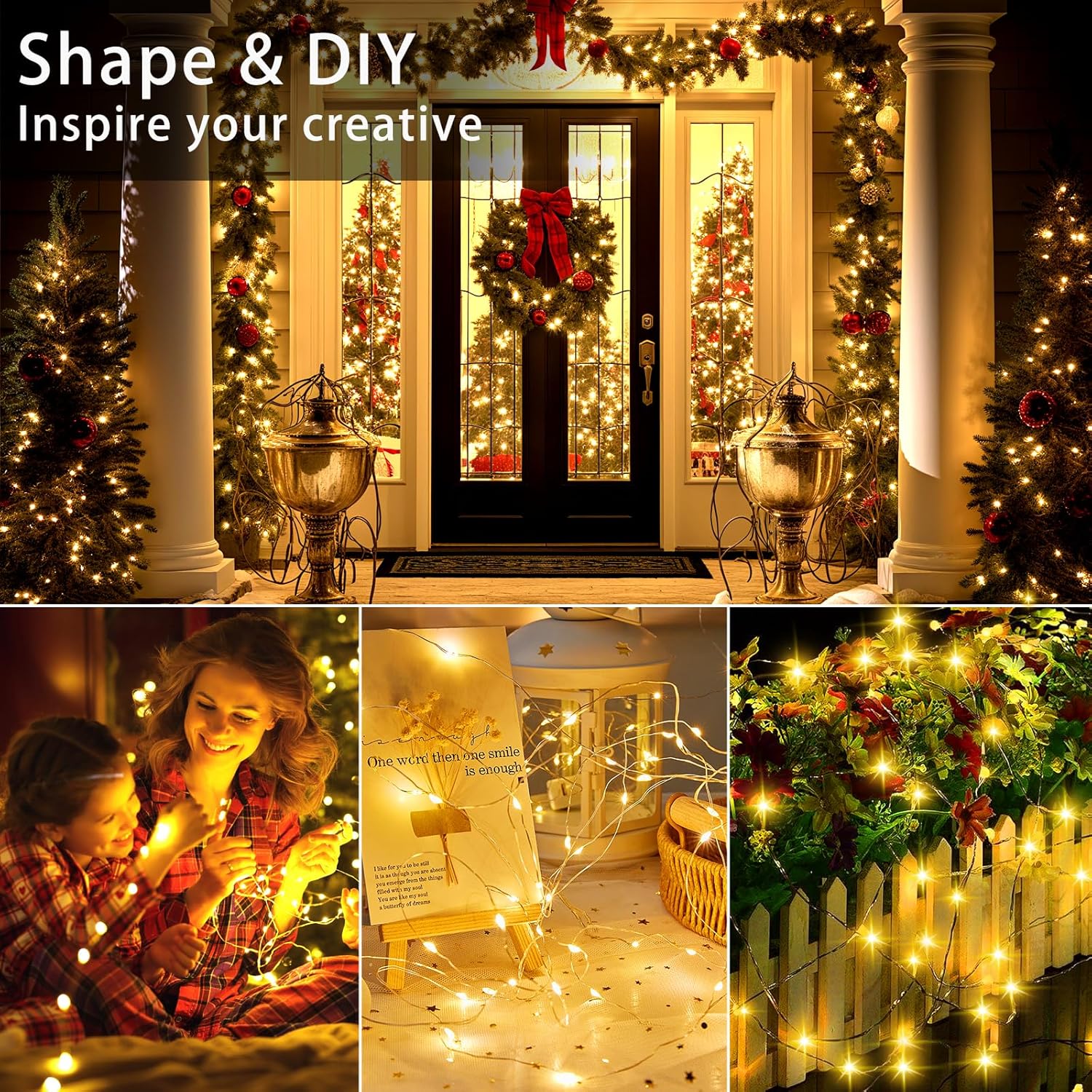 VOOKRY 30 LED Fairy Lights - 10 ft Battery Operated Mini Silver Wire for DIY Crafts & Weddings | Warm White
