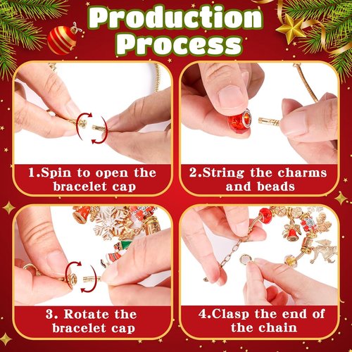 Advent Calendar 2025 | DIY Charm Bracelet & Necklace Set - 24-Day Christmas Countdown Gift for Teens