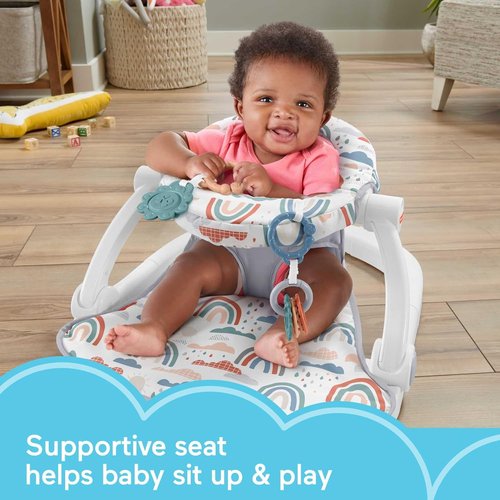 Fisher-Price Portable Baby Chair - Sit-Me-Up Floor Seat with Developmental Toys | Rainbow Showers