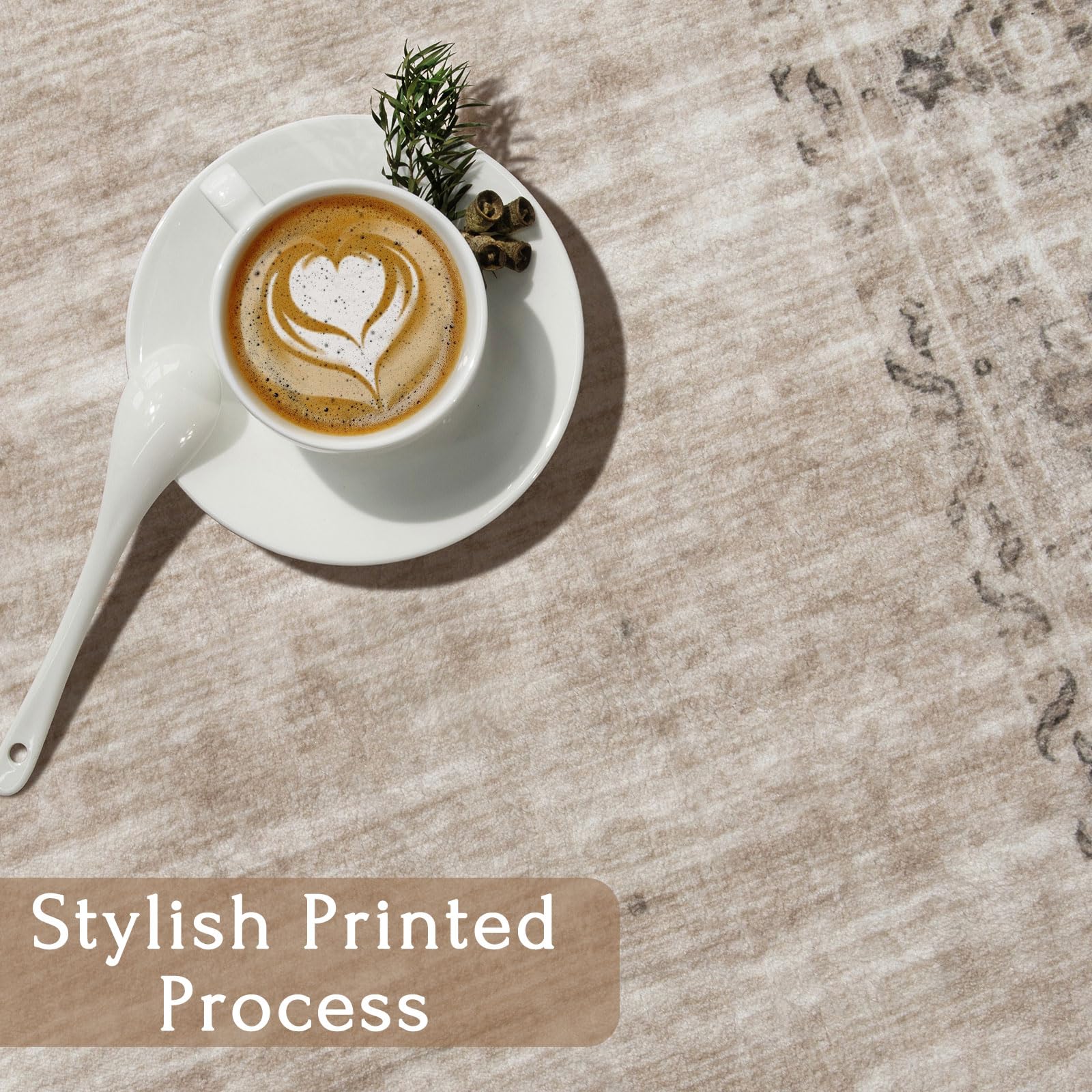 Nuomeijia Washable Hallway Runner Rug 2.5x12ft - Long Beige Vintage Boho Bordered Kitchen Runner Rug Non Slip Entryway Bedroom Farmhouse Runners for Hallways