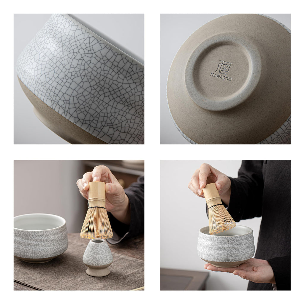 TEANAGOO Japanese Tea Set, Matcha Whisk Set, Bamboo Matcha Bowl (Chasen), Spoon (Chashaku), Matcha Whisk Holder, MSB-5 Tea Making Kit, Matcha
