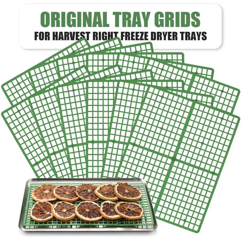 Tioncy 12 Pcs Tray Grids for Harvest Right Freeze Dryer Harvest Right Storage Rack for Fruit Vegetable Food Freeze Drying Accessories, Fits All Trays (Green)