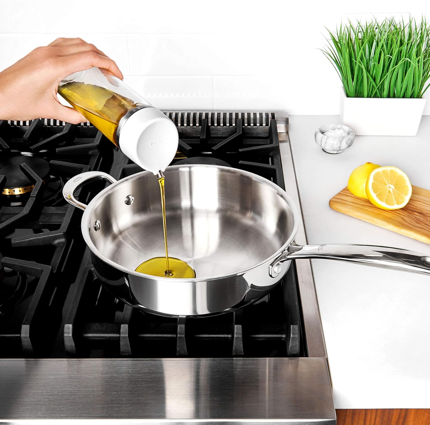 OXO Good Grips 12 Oz Precision Pour Glass Oil Dispenser - Effortless Pouring & Control