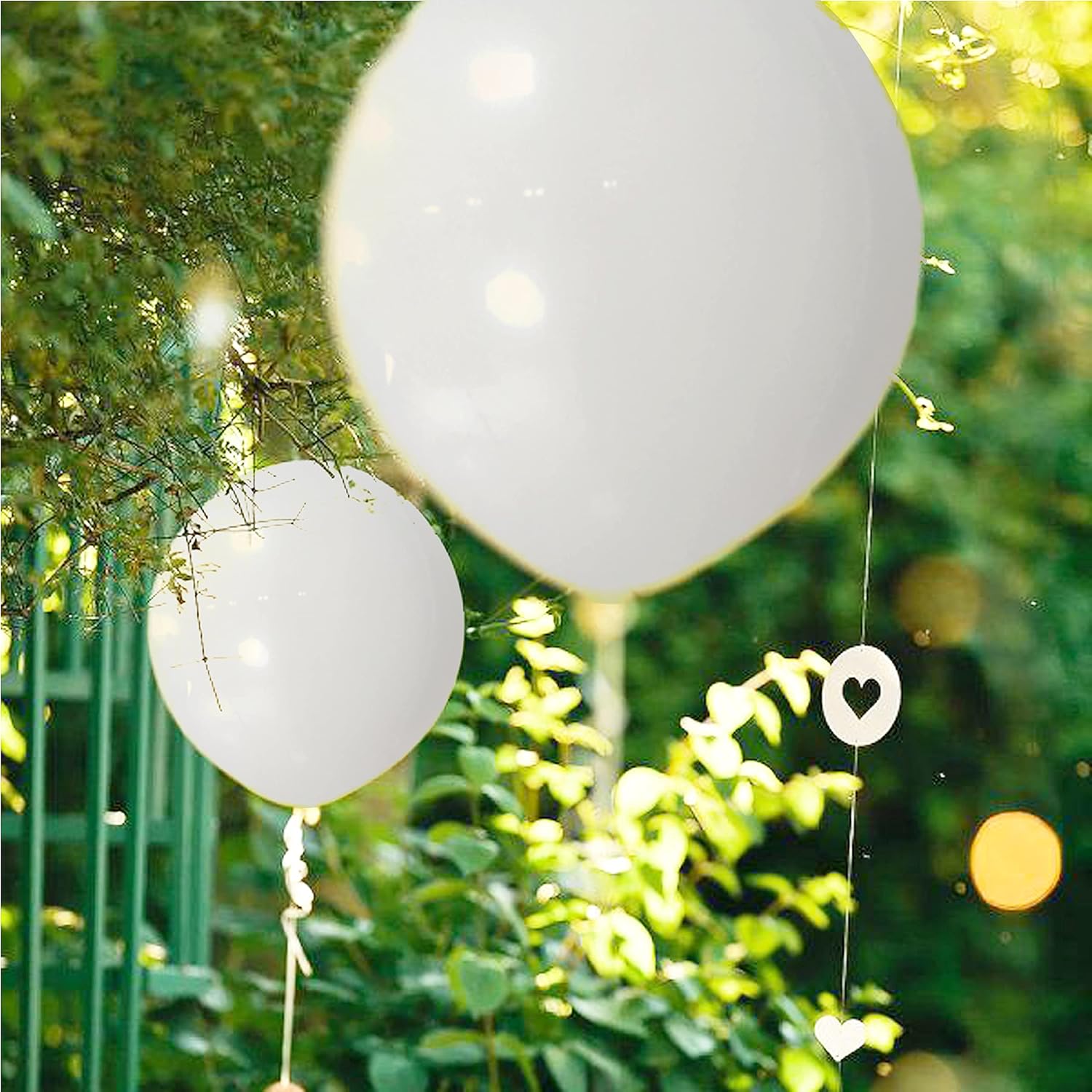ASIYUHY White Balloons - 100 Pack 12 Inch Latex Balloons with Ribbons for Weddings & Parties