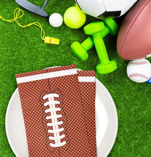 HEIPINIUYE 50 Pieces Football Paper Napkins 3-ply Bathroom Napkins Guest Disposable Hand Towels Dinner Napkins for Football Party Birthday Baby Shower Paper Guest Towels