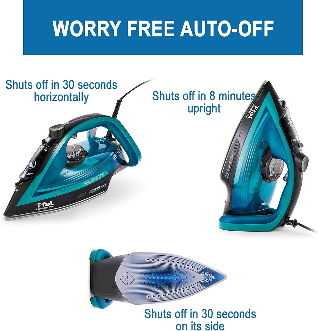 T-Fal Ultraglide Steam Iron - 1800 Watts with Durilium Soleplate, Precision Tip & Anti-Drip | Auto-Off Feature