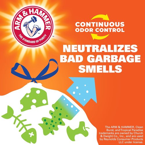 Hefty Ultra Strong 13 Gallon Trash Bags - Drawstring Closure & Odor Control | 110 Count, Citrus Twist Scent