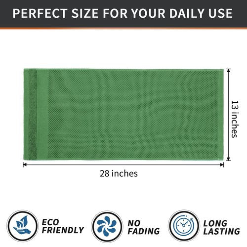 Homaxy 100% Cotton Waffle Weave Kitchen Towels, 13 x 28 Inches Super Absorbent and Machine Washable Dish Towels for Drying Dishes, 8-Packs, Grass Green
