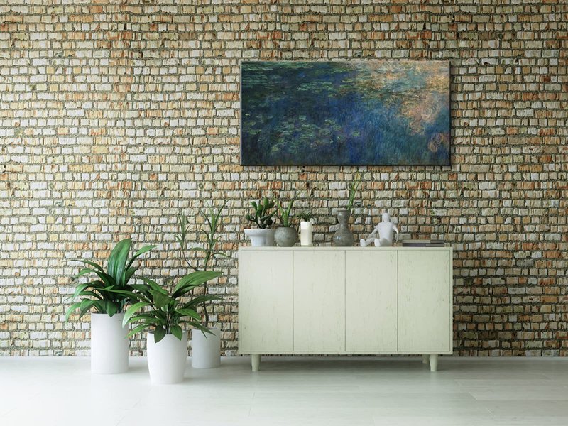 Wieco Art Reflections of Clouds on the Water Lily Pond Giclee Canvas Prints Wall Art of Claude Monet Oil Paintings Large Modern Artwork Pictures Ready to Hang for Bedroom Home Office Decorations L