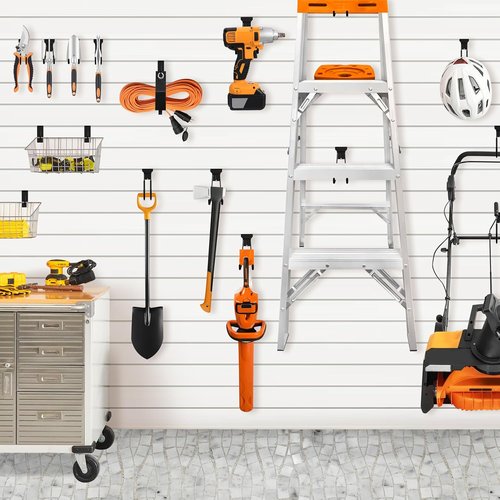Klastit Slatwall Hooks - Durable Black 20-Pack for Organizing Garden & Heavy Duty Tools | Efficient Space Saver