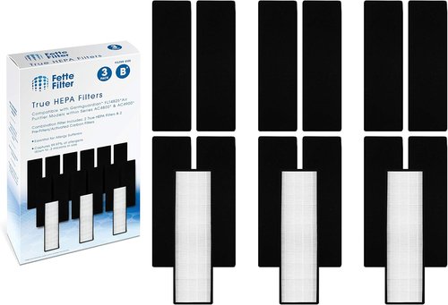 Fette Filter - FLT4825 True HEPA Filter B | Compatible with AC4825, AC4300BPTCA, AC4850PT, AC4900CA, CDAP4500BCA, Oransi Finn (3 HEPA & 12 Carbon)